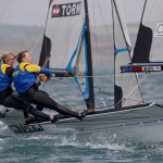 20150613 Copyright onEdition 2015© credit: onEdition Lisa Ericson and Hanna Klinga, SWE, Women's Skiff (49erFX) on day four of the ISAF Sailing World Cup Weymouth & Portland. 